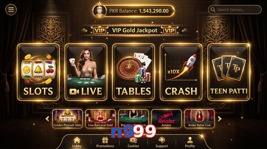 Main screen of N999 casino page for PK players